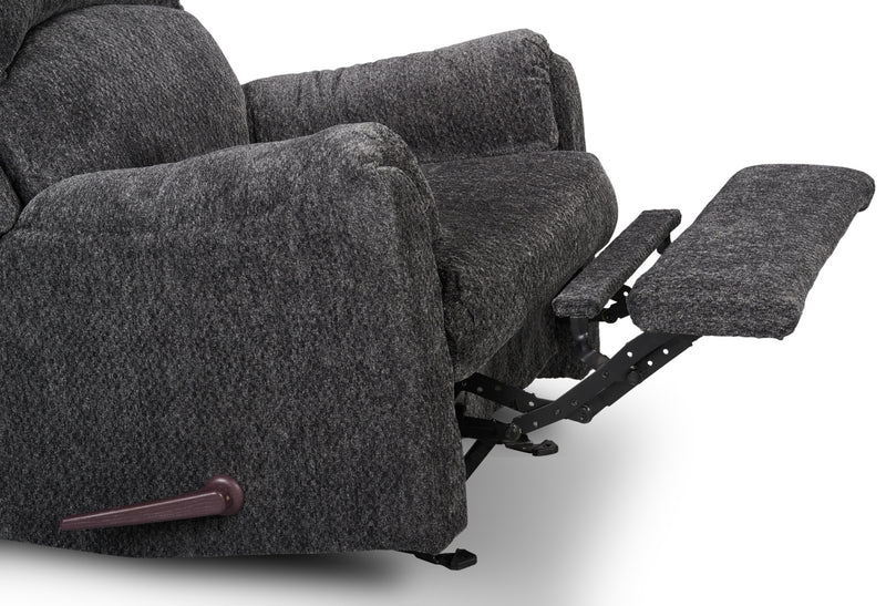 Fauteuil coulissant inclinable Baron de 32 po fabriqué au Canada en tissu de chenille - gris