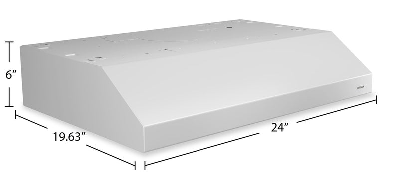 Hotte de cuisinière sous l'armoire Broan de 24 po - blanc