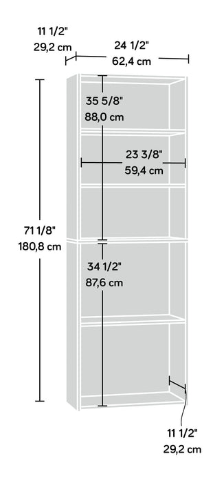 Bibliothèque Boston de 24,75 po à 5 tablettes - cerisier Brooks