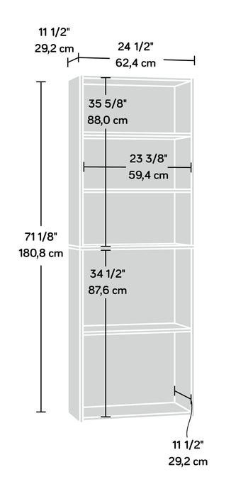 Bibliothèque Boston de 24,75 po à 5 tablettes - chêne Highland