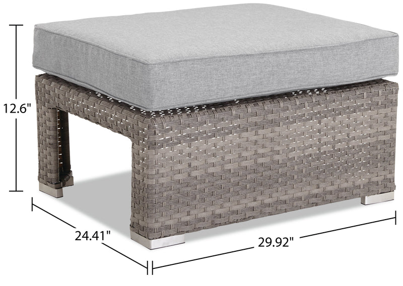 Ensemble de conversation Bermuda 6 pièces avec toit pour la terrasse à l’extérieur - osier en résine tressé à la main, résistant aux rayons UV et aux intempéries - gris