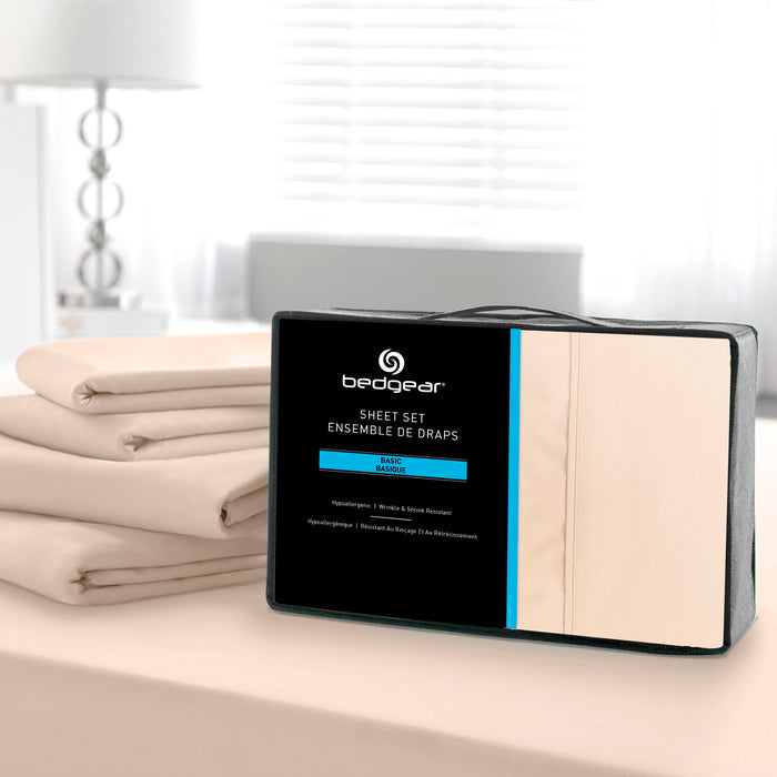 Ensemble de draps Basic BEDGEARMD 3 pièces pour lit simple - sable