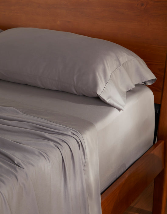 Ensemble de draps Hyper-Cotton BEDGEARMD 4 pièces pour lit double - gris