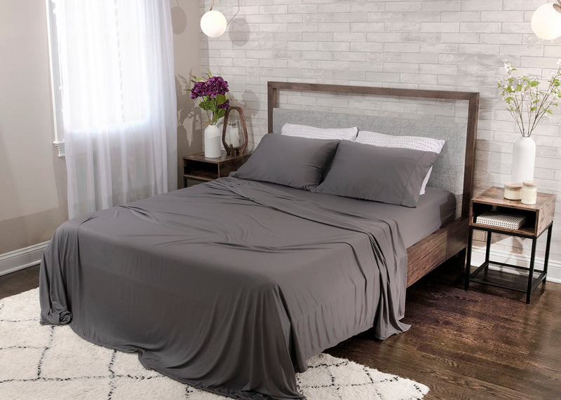 Ensemble de draps Dri-TecMD BEDGEARMD 5 pièces divisés pour très grand lit - gris