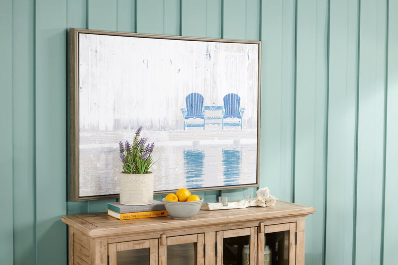 Chaises bleues à l’acrylique - 32 po x 42 po 