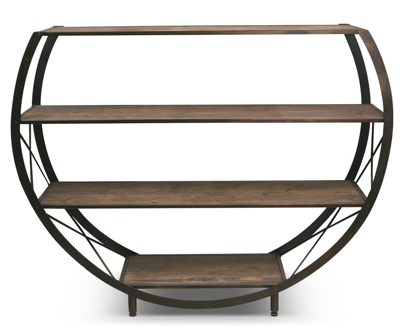 Bibliothèque circulaire Santa Mon de 54 po avec 4 tablettes ouvertes - espresso