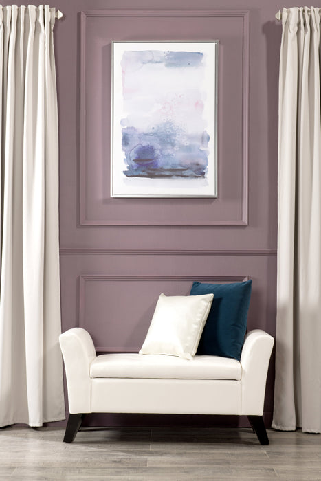 Pouf de rangement Bonn de 44 po - similicuir blanc