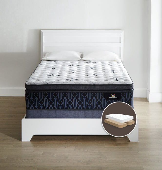 Ensemble matelas moelleux plateau-coussin épais divisé Mansell Perfect Sleeper Serta pour grand lit