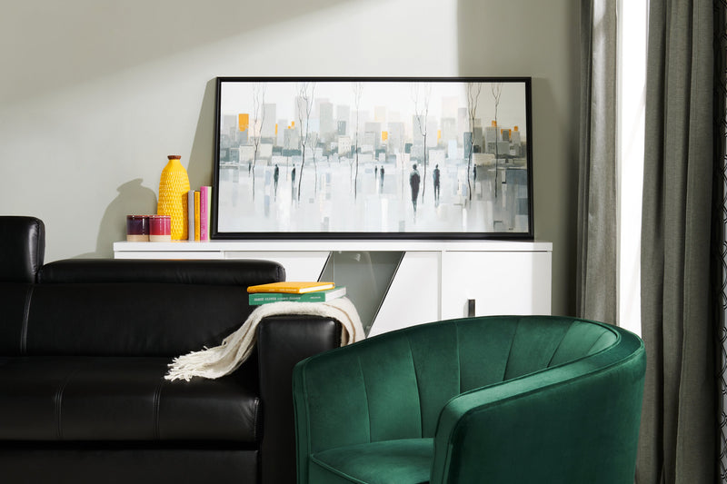 Fauteuil d’appoint Brinley de 29 po en tissu de velours avec pattes en bois - vert