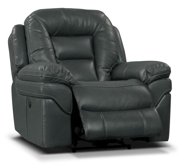 Fauteuil à inclinaison électrique Leo de 41 po en tissu d’apparence cuir - gris