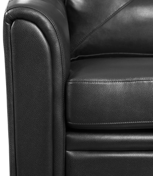 Sofa Andi de 84 po en tissu d’apparence cuir avec capitonnage - noir