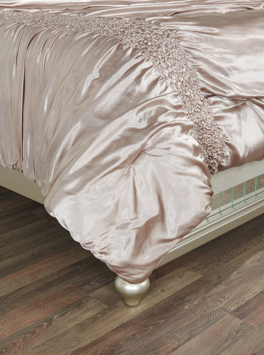 Ensemble d'édredon Beatrice 7 pièces pour très grand lit - taupe