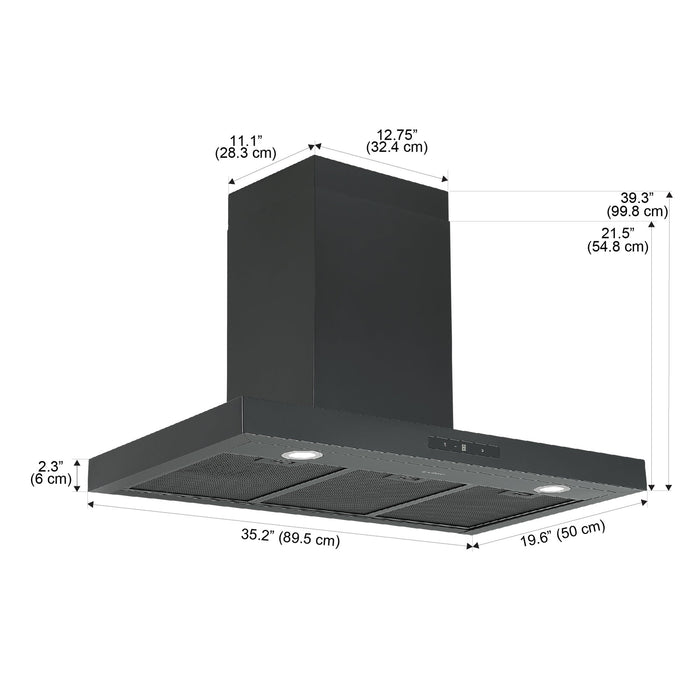 Hotte de cuisinière murale convertible Ancona de 36 po - AN-1587