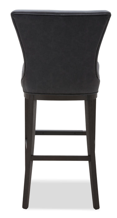 Tabouret bar Quinn en tissu de cuir végétalien - gris