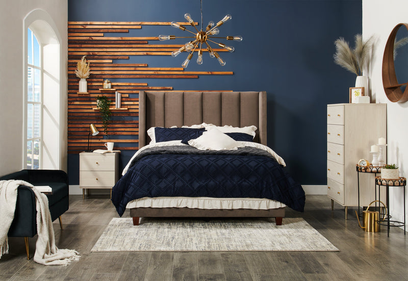 Banc Cass de 52 po - velours noir avec pattes dorées