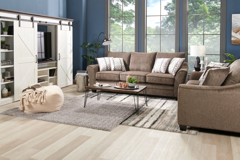 Table de fauteuil rustique Casey de 16 po avec rangement et tablette - bois brun