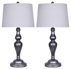 Ensemble 2 lampes de table rétro de 28 po en métal