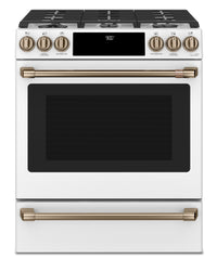  Cuisinière intelligente hybride Café de 5,7 pi³ avec convection européenne véritable et grilles auto…