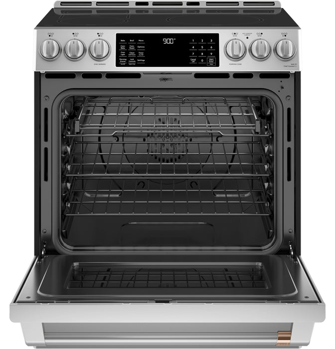Cuisinière intelligente à induction Café de 5,7 pi³ avec convection européenne véritable et grilles autonettoyantes - acier inoxydable - CCHS900P2MS1