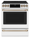 Cuisinière intelligente à induction Café de 5,7 pi³ avec convection européenne véritable et grilles autonettoyantes - blanc mat - CCHS900P4MW2