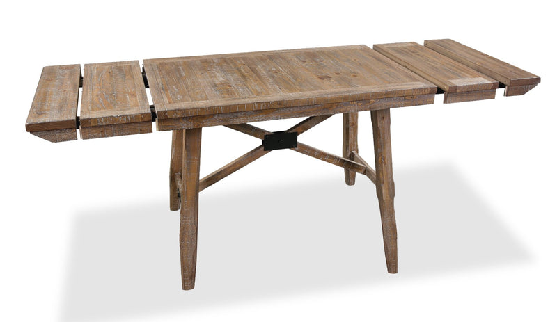 Ensemble de salle à manger Cedar 5 pièces en pin avec table de 72,07 po (L) avec base à tréteaux et 4 chaises - brun