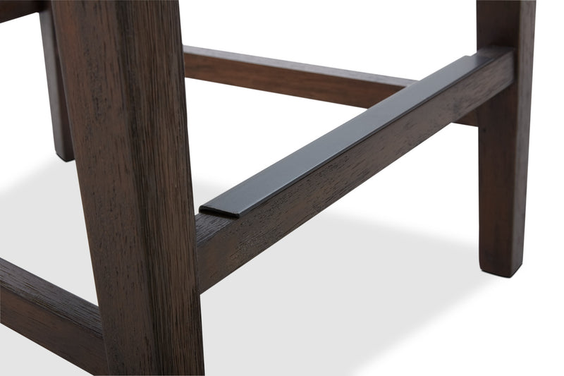 Tabouret 26 po Quinn de hauteur comptoir en tissu de cuir végétalien - brun