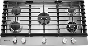 Surface de cuisson à gaz KitchenAid de 36 po à 5 éléments - acier inoxydable - KCGS956ESS