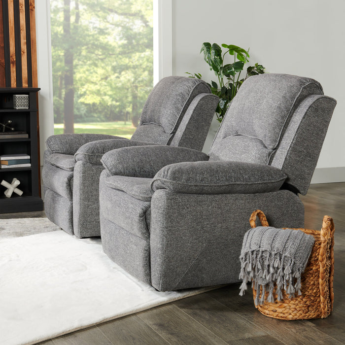 Fauteuil inclinable Chandler de 37 po en tissu de chenille - gris