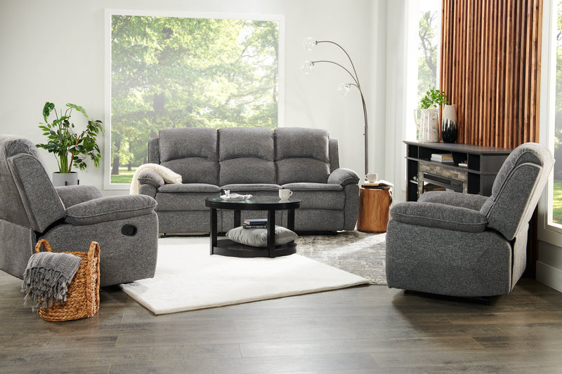 Fauteuil inclinable Chandler de 37 po en tissu de chenille - gris