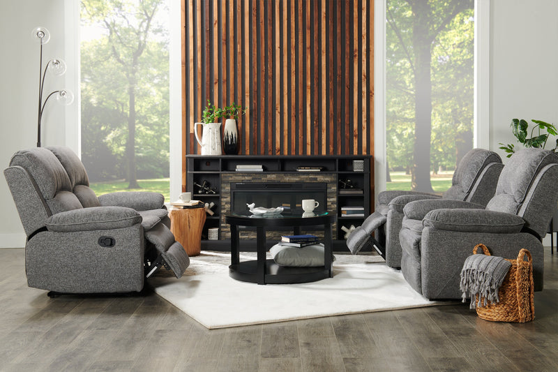 Causeuse inclinable Chandler de 60 po en tissu de chenille - gris