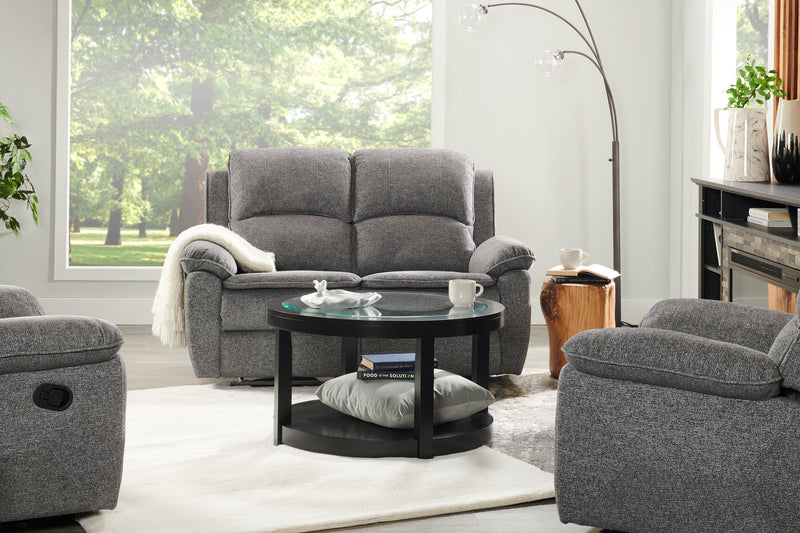 Causeuse inclinable Chandler de 60 po en tissu de chenille - gris