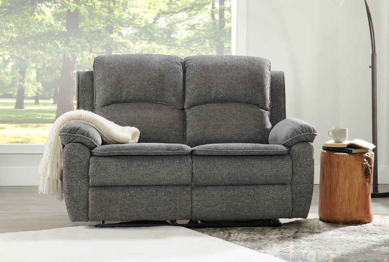 Causeuse inclinable Chandler de 60 po en tissu de chenille - gris