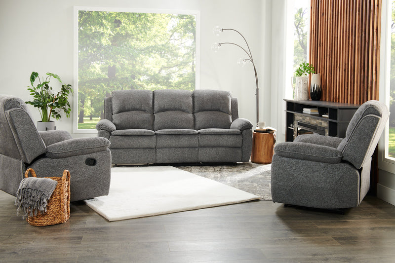 Sofa inclinable Chandler de 82 po en tissu de chenille - gris