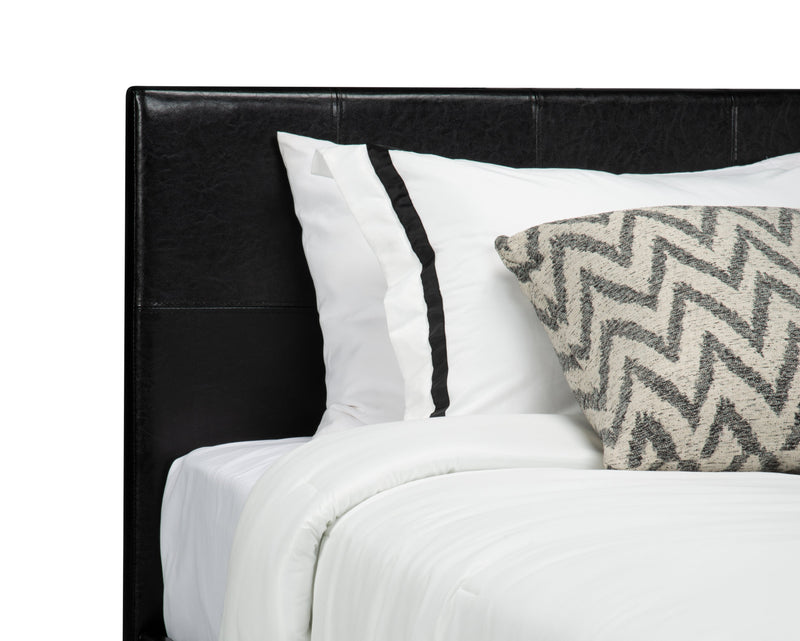 Lit rembourré Chase en tissu de cuir végétalien brun - format lit simple