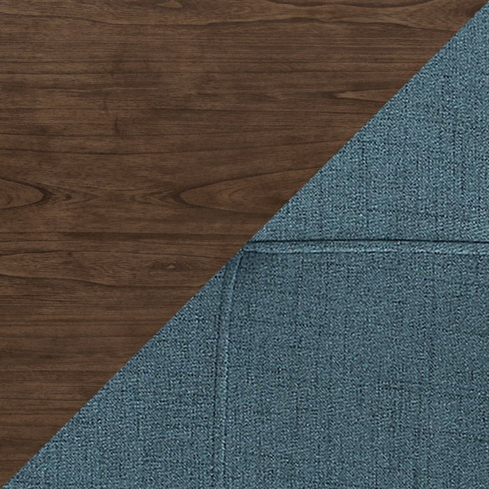 Ensemble de salle à manger Chelsea 7 pièces avec table de 60 po (L) et 6 chaises bleues - brun noyer