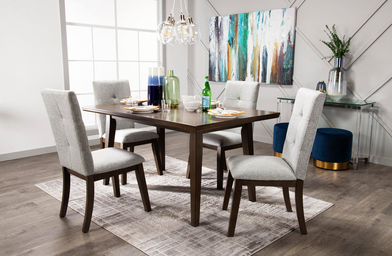 Ensemble de salle à manger Chelsea 5 pièces avec table de 60 po (L) et 4 chaises grises - gris-brun