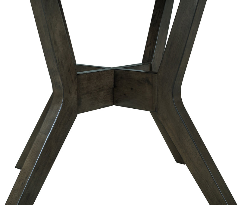 Ensemble de salle à manger Chelsea 5 pièces avec table ronde de 48 po (L) et 4 chaises grises - gris et brun