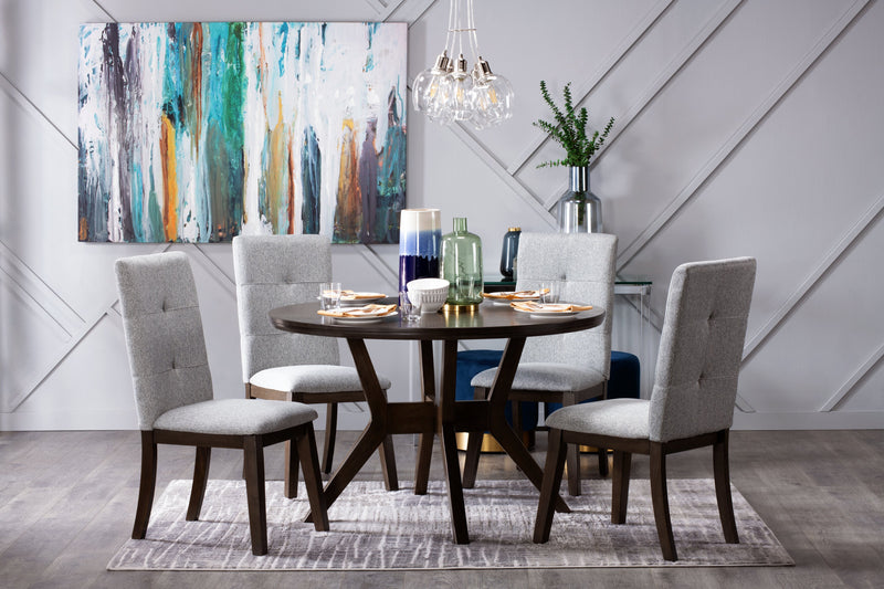 Table de salle à manger ronde Chelsea de 48 po (L) - gris-brun