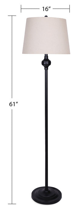 Ensemble 3 lampes Ciara traditionnelles noir mat, 2 lampes de table et 1 lampe à pied