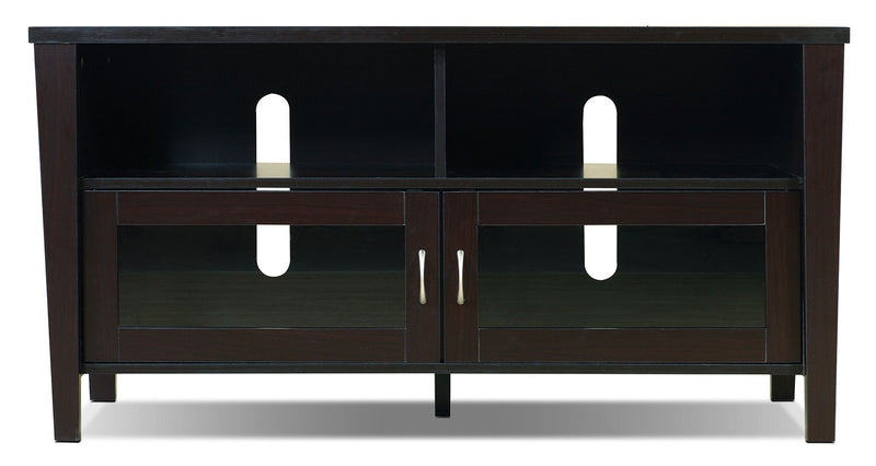 Meuble pour téléviseur Bailey de 47 po avec rangement et système de gestion des câbles pour téléviseurs jusqu’à 55 po - brun café