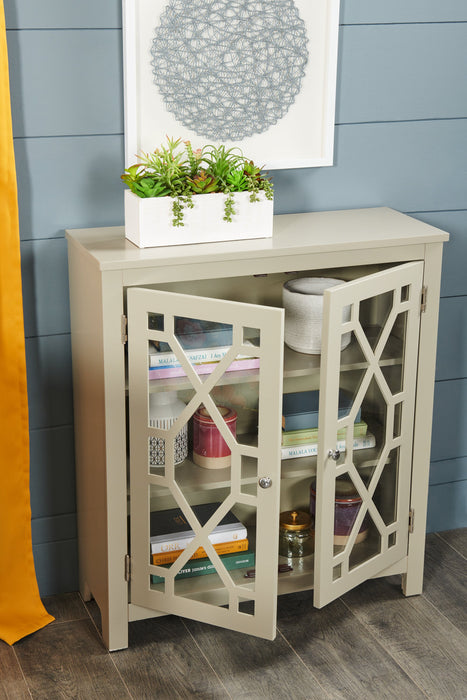 Armoire décorative Clary de 31,5 po avec portes en verre - grise