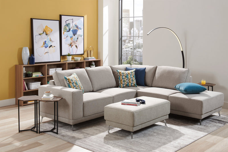 Table de fauteuil Cleo de 15,7 po - brune avec pattes en métal noir