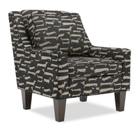 Fauteuil d’appoint club Sofa Lab de 29 po fabriqué au Canada en tissu avec pattes en bois - Peppercorn multicolore