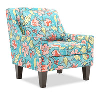  Fauteuil d’appoint club Sofa Lab de 29 po fabriqué au Canada en tissu avec pattes en bois - Malibu multicolore 