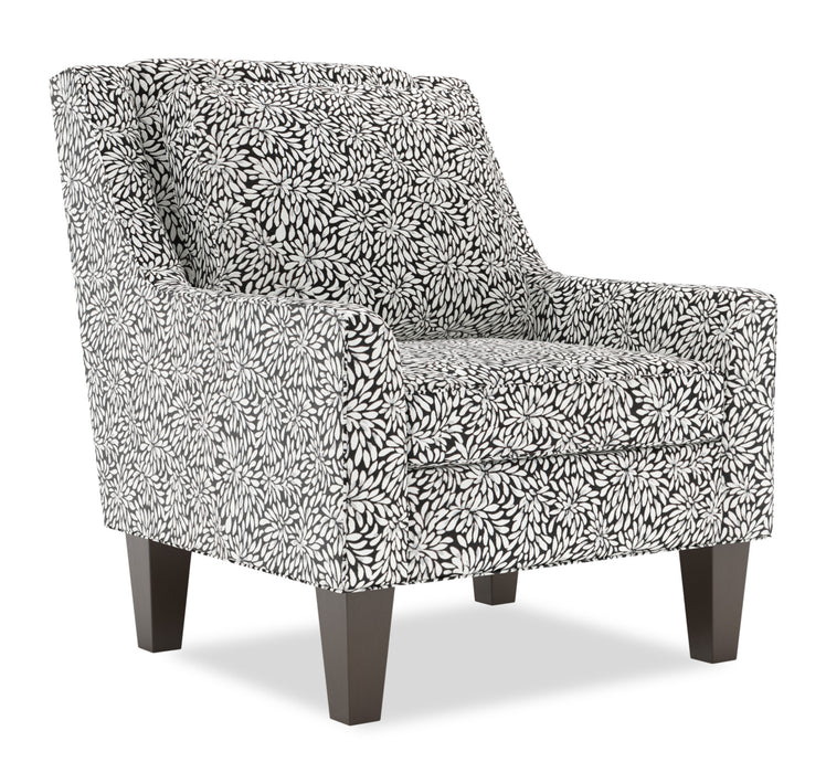 Fauteuil d’appoint club Sofa Lab personnalisable de 29 po fabriqué au Canada en tissu avec pattes en bois - Onyx multicolore
