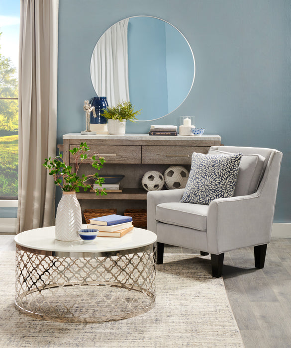 Fauteuil d’appoint club Sofa Lab personnalisable de 29 po fabriqué au Canada en tissu d’apparence lin avec pattes en bois - blanc Pax Ice