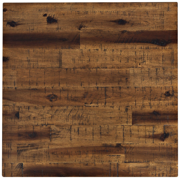 Table de bout rustique Galeveston de 22 po avec tablette - bois à grain de bois brun