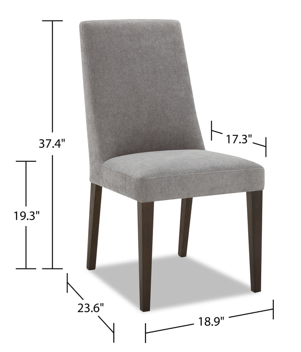 Chaise de salle à manger Cora en tissu de polyester - grise