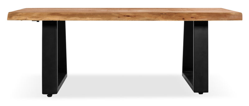 Table à café rustique Agra de 45 po - brune et noire avec pattes en fer