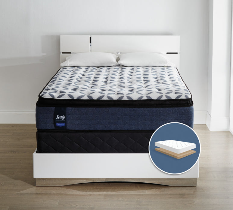 Ensemble moelleux à plateau-coussin à profil bas Kingsmill Posturepedic de Sealy pour grand lit